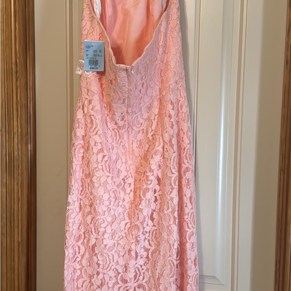 Elegant Pink Lace Gown - Picture 2 of 4